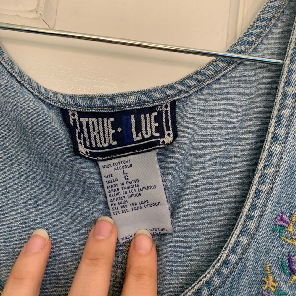 Embroidered DenimMini Dress - Picture 2 of 3